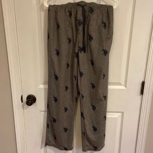 Mens U.S. Polo  sleepwear gray‎ flannel size small  bottoms